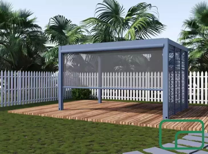 Pergola Drop Screen Electric 3m