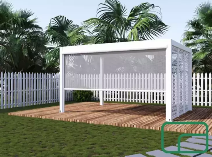 Pergola Drop Screen Electric 3m