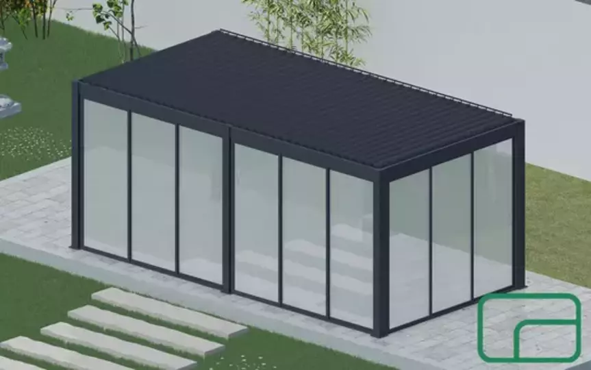 Pergola Glass Sliding Doors 4m
