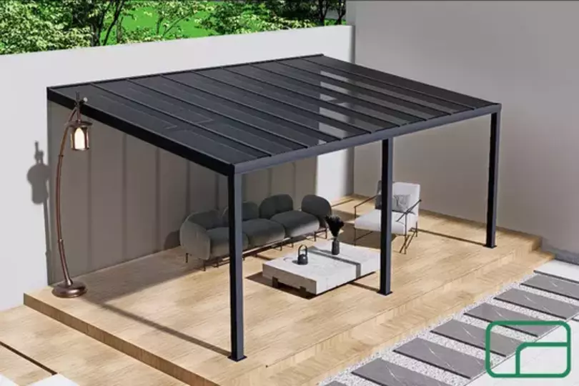 Wall Mounted Polycarbonate Pergola 3x5m