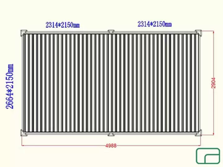 Drop Screen 231cm for 5m side of 3x5m pergola