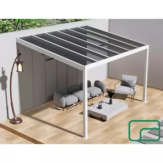 Wall Mounted Polycarbonate Pergola 3x4m