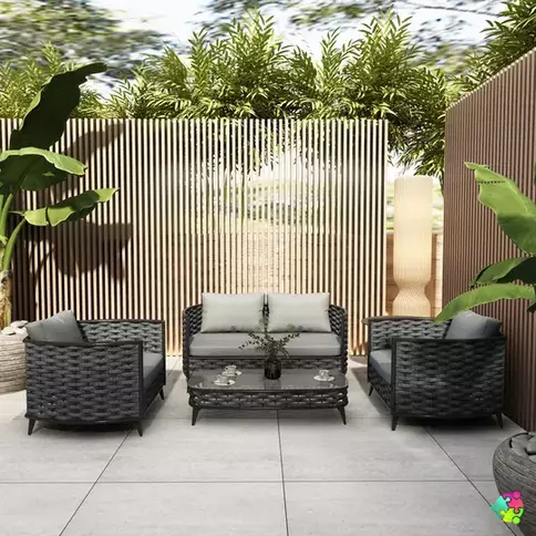 Black Rope Outdoor Seater Set