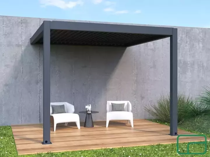 Wall Mounted Pergola Gazebo Electric 3x3m