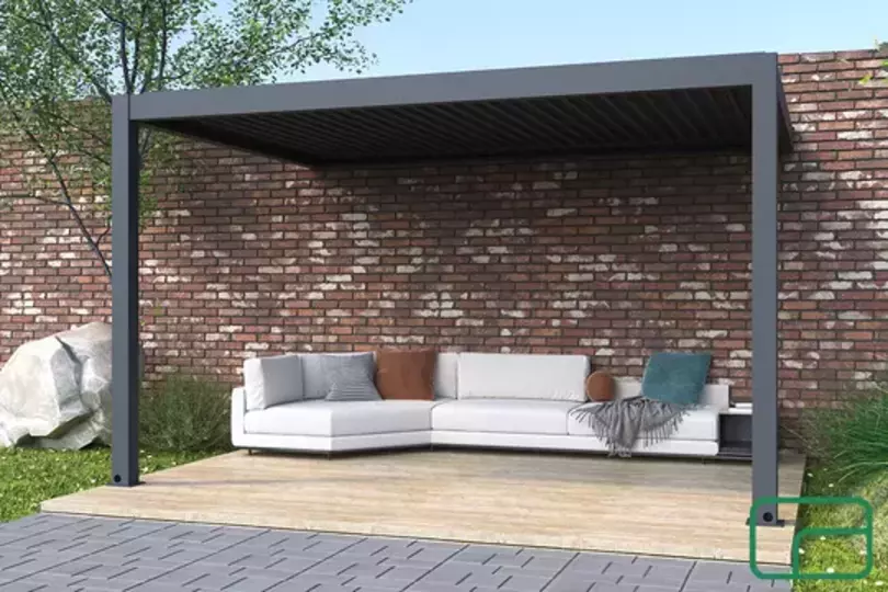 Wall Mounted Pergola Gazebo Electric 3x3m