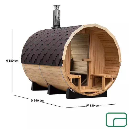 Off-Grid Barrel Sauna - Wood-Fired