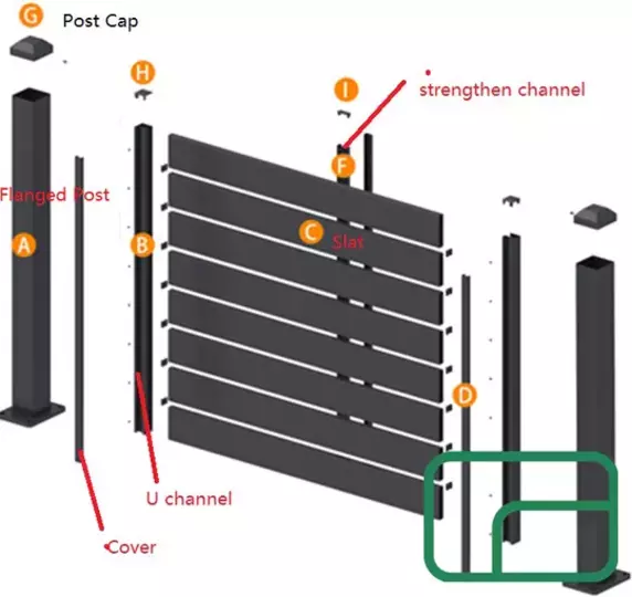 Flanged Fence Post 1.9m