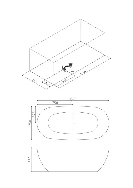 Grey Freestanding Bath