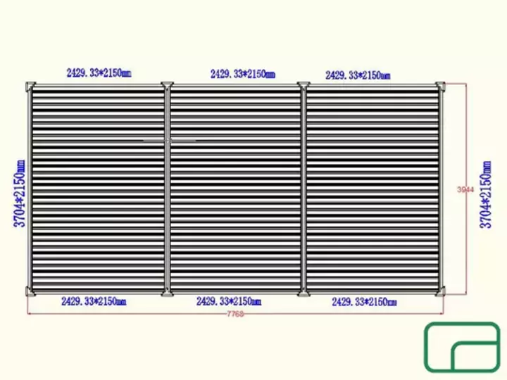 Drop Screen for 4x8 King Pergola Electric
