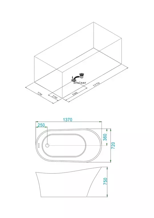 Short Freestanding Bath