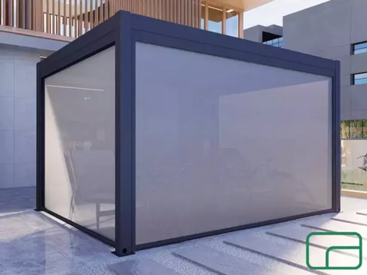 Pergola Drop Screen Electric for Wall-Mounted 4M Side