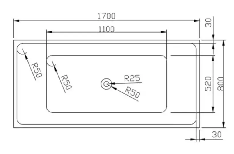 Retrangular bathtub