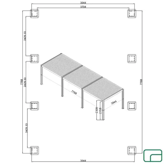 King Aluminium Pergola Gazebo Electric 4x8m