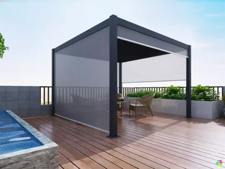 Pergola Drop Screen Electric 3m